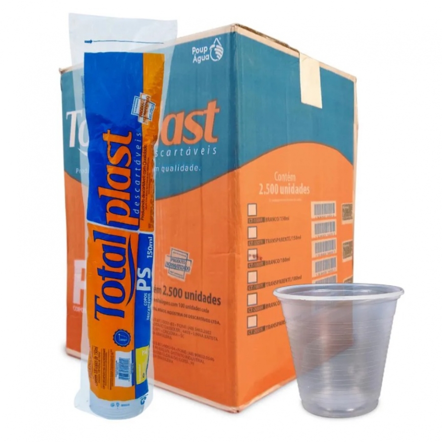COPO DESCARTÁVEL 180ML TOTALPLAST